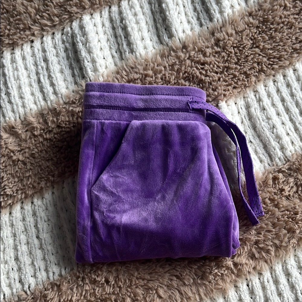 Kids Purple Velvet Joggers